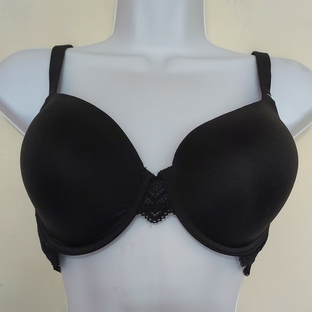PARFAIT Black T-Shirt Lace Trim Bra Sz-36DD